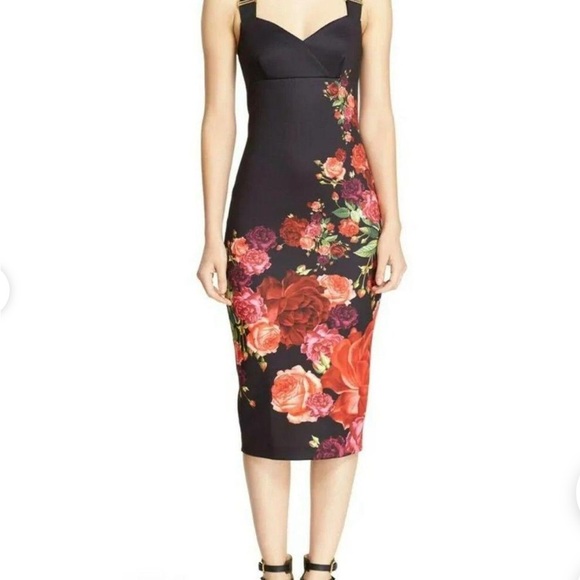 Ted Baker Marek Juxtapose Rose Midi Dress - Picture 12 of 17
